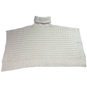Margaret O'leary Poncho Shrug Womens Size 1 Knit Turtle Neck Lambswool Blend